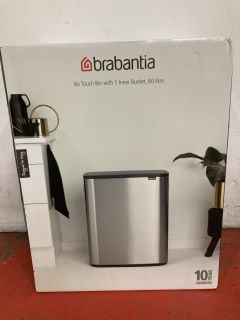 1 X BRABANTIA TOUCH BIN WITH 1 INNER BUCKET 60 LITRES