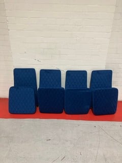 ROYAL BLUE SUEDE DINING CHAIRS £200