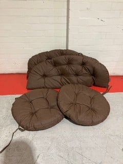 CUSHIONS FOR GARDEN RATTAN FURNITURE DARK BROWN