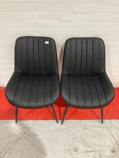 HALLOWOOD DINING CHAIRS, SET OF 2 PU BLACK LEATHER £134