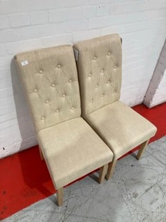 HALLOWOOD PREMIUM CREAM LINEN FABRIC DINIGN CHAIR SET OF 2 £135