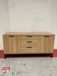 HALLOWOOD FURNITURE NEWQUAY LARGE SIDEBOARD, LIGHT OAK 150CM RRP £260