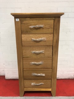 HALLOWOOD CAMBERLEY OAK CHEST OF 6 DRAWERS IN LIGHT OAK £339