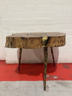 COFFEE TABLE WITH BRASS FILL