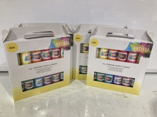 4 X DOCRAFTS ARTISTE ALL PURPOSE ACRYLIC PAINTS