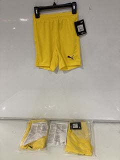 3 X ASSORTED PUMA KNIT SHORTS CYBER YELLOW 7 - 8 KIDS