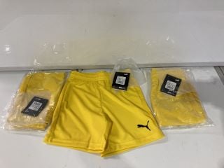 3 X ASSORTED PUMA KNIT SHORTS CYBER YELLOW 7 - 8 KIDS