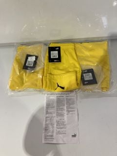 3 X ASSORTED PUMA KNIT SHORTS CYBER YELLOW 7 - 8 KIDS