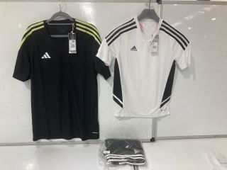 ADIDAS SHIRT BLACK SIZE M, ADIDAS VEST WHITE AGE 11/12, ADIDAS TRACK SUIT BOTTOMS BLACK AGE 11/12