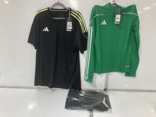 ADIDAS SHIRT BLACK SIZE M, ADIDAS SHIRT BLACK SIZE L, ADIDAS TRACK SUIT TOP GREEN AGE 13/14