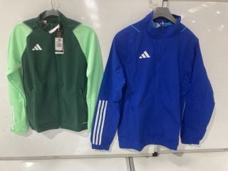 ADIDAS JACKET GREEN SIZE 11/12 YEARS, ADIDAS JACKET BLUE SIZE 15/16 YEARS