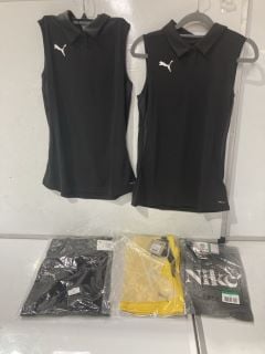 QTY OF ASSORTED CLOTHING TO INCLUDE PUMA BLACK CASUAL POLO SIZE M