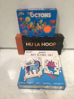 BOX OF ASSORTED CHILDRENS TOYS TO INCLUDE MECHANICAL DINOSAUR, FIRST OCTONS