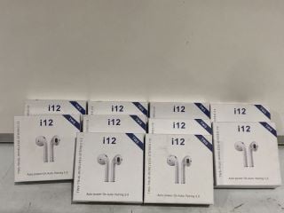 10 X TWS I12 TRUE WIRELESS BLUETOOTH EARPHONES