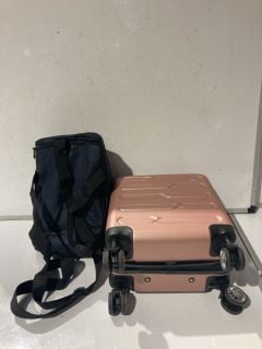 QTY OF ASSORTED TRAVEL ITEMS TO INCLUDE SA ROSE SUITCASE, SAMS NITE TRAVEL BACKPACK