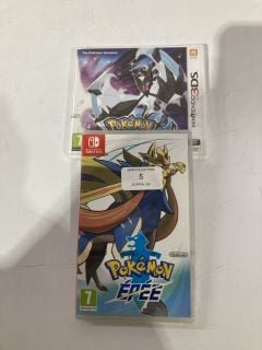 POKEMON SWORD FOR NINTENDO SWITCH, 1 X POKEMON ULTRA MOON FOR NINTENDO 3DS TOTAL RRP £91.98