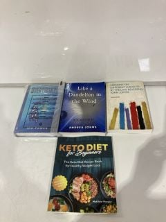 ASSORTED BOX OF BOOKS TO INCLUDE KETO DIET FOR BEGINNERS AND LIFE OF HENRY WADSWORTH LONFELLOW