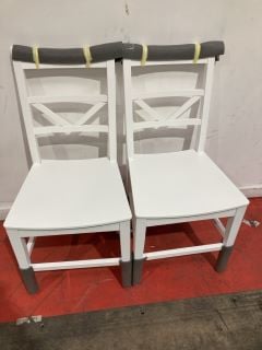 WHITE AND GREY PAINTED CHAIRS (2PK) & MODERN FARMHOUSE DINING CHAIRS PAINTED PUTTY (2PK) TOTAL RRP £678