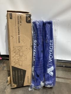 PALLET OF ASSORTED ITEMS TO INCLUDE VOYAGER SET OF 2 PADDED CAMPING CHAIRS