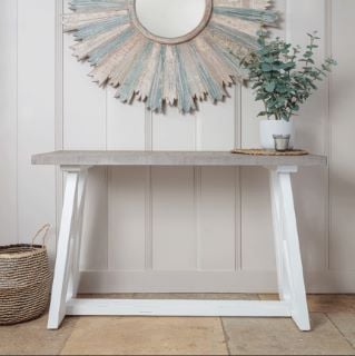 ROWICO HOME WHITE AND GREY CONSOLE TABLE RRP £299