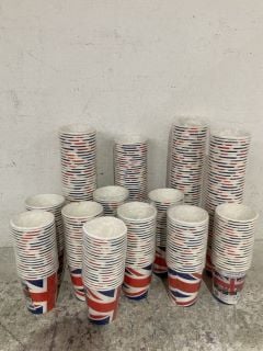 PALLET OF ASSORTED ITEMS TO INCLUDE SHATCHI 20 PCS UNION JACK PAPER CUPS 250ML