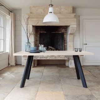 ROWICO HOME VALENCIA 2.4M SOLID OAK TABLE WHITEWASH RRP £849