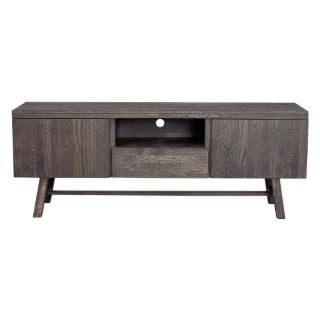 ROWICO HOME KITSILANO 1.6M SOLID OAK TV UNIT - DARK BROWN RRP £710