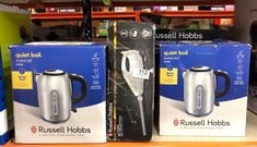 QUANTITY OF KITCHEN & APPLIANCES ITEMS TO INCLUDE RUSSELL HOBBS BRUSHED STAINLESS STEEL ELECTRIC 1.7L CORDLESS KETTLE (QUIET & FAST BOIL 3KW, REMOVABLE WASHABLE ANTI-SCALE FILTER, PUSH BUTTON LID, PE