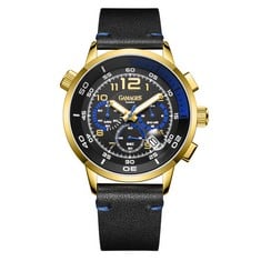 GAMAGES OF LONDON LIMITED EDITION HAND ASSEMBLED INDICATOR MECHANICAL QUARTZ GOLD BLUE SKU:GA1981 RRP £825: LOCATION - TOP 50