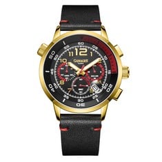 GAMAGES OF LONDON LIMITED EDITION HAND ASSEMBLED INDICATOR MECHANICAL QUARTZ GOLD RED SKU:GA1982 RRP £825: LOCATION - TOP 50