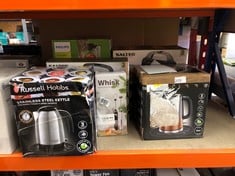 QUANTITY OF KITCHEN & APPLIANCES ITEMS TO INCLUDE RUSSELL HOBBS ECLIPSE STAINLESS STEEL & COPPER SUNSET OMBRE 1.7L ELECTRIC CORDLESS KETTLE (QUIET & FAST BOIL 3KW, REMOVABLE WASHABLE ANTI-SCALE FILTE