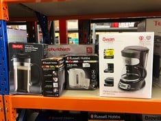 QUANTITY OF KITCHEN & APPLIANCES ITEMS TO INCLUDE RUSSELL HOBBS ELECTRIC 0.85L TRAVEL KETTLE, SMALL & COMPACT, DUAL VOLTAGE, IDEAL FOR ABROAD/CARAVAN/CAMPING, INC 2 CUPS & SPOONS, REMOVABLE WASHABLE