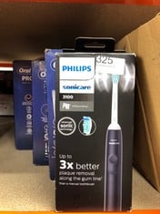 QUANTITY OF HEALTH & BEAUTY ITEMS TO INCLUDE PHILIPS SONICARE 3100 SERIES SONIC ELECTRIC TOOTHBRUSH WITH BRUSH SYNC REPLACEMENT REMINDER (MODEL HX3671/14), BLACK: LOCATION - RACK B