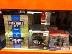 QUANTITY OF FOOD & DRINK TO INCLUDE YORKSHIRE TEA BAGS DECAF BEST BEFORE 11/2025: LOCATION - RACK B