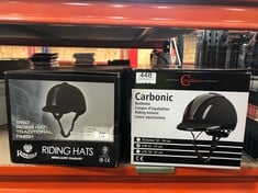 PRO RIDING HAT BLACK SIZE 7, CARBONIC RIDING HELMET SIZE 53-57CM: LOCATION - RACK C