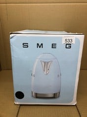 1 X SMEG KLF04BLEU ELECTRIC KETTLE WITH TEMPERATURE CONTROL KLF04BLEU-BLACK, BLACK(KETTLE HAS 2-PIN EU PLUG).: LOCATION - RACK D