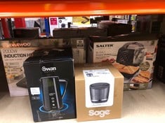 QUANTITY OF KITCHEN & APPLIANCES ITEMS TO INCLUDE SWAN SK14650BLKN ALEXA SMART KETTLE, LED TOUCH DISPLAY, KEEP WARM FUNCTION, STAINLESS STEEL INSULATED, 1.5L, 1800W, BLACK: LOCATION - RACK D