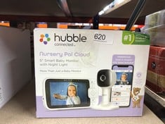 HUBBLE CONNECTED NURSERY PAL CLOUD BABY MONITOR WITH CAMERA, 5-INCH SCREEN, NIGHT LIGHT, NIGHT VISION, ROOM TEMPERATURE SENSOR AND SMARTPHONE APP.: LOCATION - RACK D