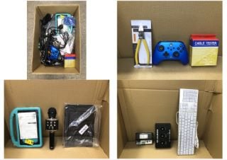 QUANTITY OF TECH ITEMS TO INCLUDE WIRED BLUE XBOX CONTROLLER: LOCATION - B RACK