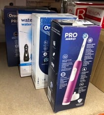 QUANTITY OF HEALTH & BEAUTY ITEMS TO INCLUDE ORAL-B PRO JUNIOR KIDS ELECTRIC TOOTHBRUSH, 1 TOOTHBRUSH HEAD, 3 MODES WITH KID-FRIENDLY SENSITIVE MODE, FOR AGES 6+, 2 PIN UK PLUG, PURPLE: LOCATION - B