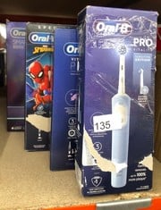 QUANTITY OF HEALTH & BEAUTY ITEMS TO INCLUDE ORAL-B VITALITY PRO ELECTRIC TOOTHBRUSHES ADULTS, 1 HANDLE, 2 TOOTHBRUSH HEADS, 3 BRUSHING MODES INCLUDING SENSITIVE PLUS, 2 PIN UK PLUG, BLUE: LOCATION -