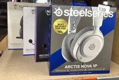 QUANTITY OF TECH & GAMING ITEMS TO INCLUDE STEELSERIES ARCTIS NOVA 1P FOR PLAYSTATION - PS5 GAMING HEADSET - HI-FI DRIVERS - 360° SPATIAL AUDIO - AIRWEAVE MEMORY FOAM EAR CUSHIONS - LIGHTWEIGHT - ALS