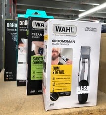 QUANTITY OF HEALTH & BEAUTY ITEMS TO INCLUDE WAHL GROOMSMAN RECHARGEABLE BEARD TRIMMER, GIFTS FOR HIM, BEARD TRIMMERS FOR MEN, STUBBLE TRIMMER, MALE GROOMING SET, CORDLESS BEARD TRIMMER, BEARD CARE K