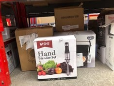 QUANTITY OF KITCHEN & APPLIANCES ITEMS TO INCLUDE YASHE 5 IN 1 HANDHELD BLENDER,IMMERSION BLENDER,STAINLESS STEEL STICK BLENDER,CONTINUOUSLY VARIABLE SPEED,IMMERSION BLENDER WITH CHOPPER,WHISK AND MI