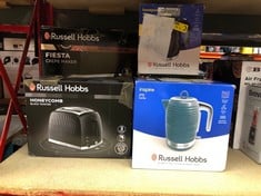 QUANTITY OF KITCHEN & APPLIANCES ITEMS TO INCLUDE RUSSELL HOBBS INSPIRE ELECTRIC 1.7L CORDLESS KETTLE (FAST BOIL 3KW, GREY PREMIUM TEXTURED PLASTIC, HIGH GLOSS FINISH, REMOVABLE WASHABLE ANTI-SCALE F