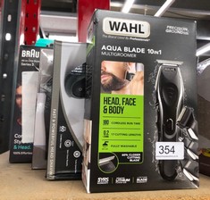 QUANTITY OF HEALTH & BEAUTY ITEMS TO INCLUDE WAHL AQUA BLADE 10 IN 1 MULTIGROOMER, BEARD AND BODY TRIMMERS MEN, STUBBLE TRIMMING, BODY SHAVING, FACE AND BODY GROOMING, FULLY WASHABLE, MALE SET, BLACK