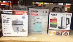 QUANTITY OF KITCHEN & APPLIANCES ITEMS TO INCLUDE GEEPAS 450W RICE COOKER & STEAMER WITH KEEP WARM FUNCTION, 1L | AUTOMATIC COOKING, NON-STICK INNER POT | MAKE RICE & STEAM HEALTHY VEGETABLES | INCLU