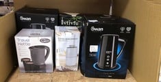 QUANTITY OF KITCHEN & APPLIANCES ITEMS TO INCLUDE SWAN SK14650BLKN ALEXA SMART KETTLE, LED TOUCH DISPLAY, KEEP WARM FUNCTION, STAINLESS STEEL INSULATED, 1.5L, 1800W, BLACK: LOCATION - E RACK