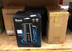 QUANTITY OF KITCHEN & APPLIANCES ITEMS TO INCLUDE SWAN SK14650BLKN ALEXA SMART KETTLE, LED TOUCH DISPLAY, KEEP WARM FUNCTION, STAINLESS STEEL INSULATED, 1.5L, 1800W, BLACK: LOCATION - E RACK