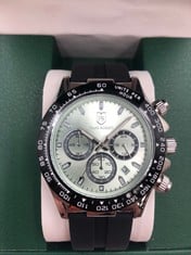 MENS FRANK SCHMIDT WATCH MULTIFUNCTION WITH SUB DIAL WITH DATES HQ RUBBER SPORTS STRAP 3ATM WATER RESISTANT GIFT BOX INCLUDED EST £320:: LOCATION - TOP 50 RACK